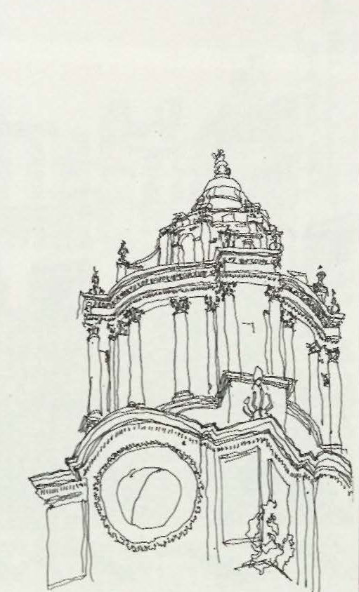 North Steeple, St. Paul’s Cathedral (Wren), London, United Kingdom, 1973 Pen & Ink 24.2 X 17.6 cm