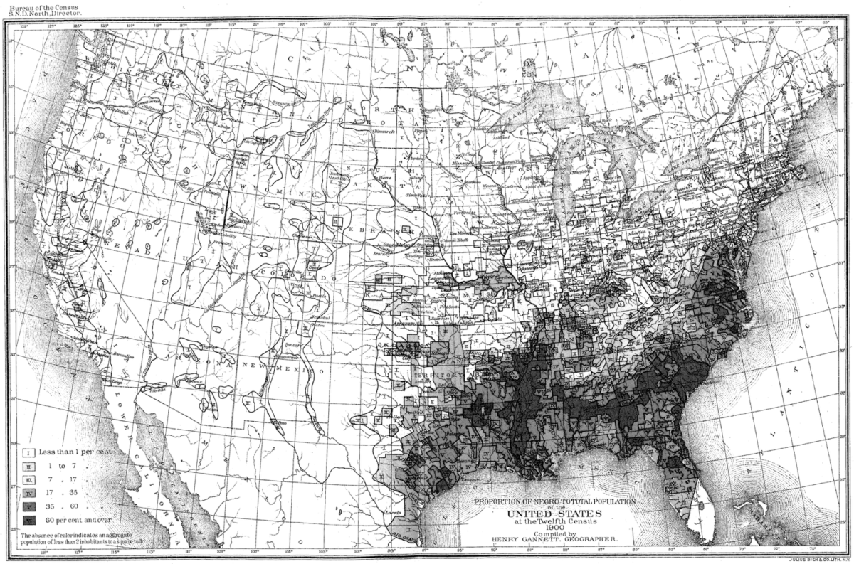 Map of the US from 1900 cencus