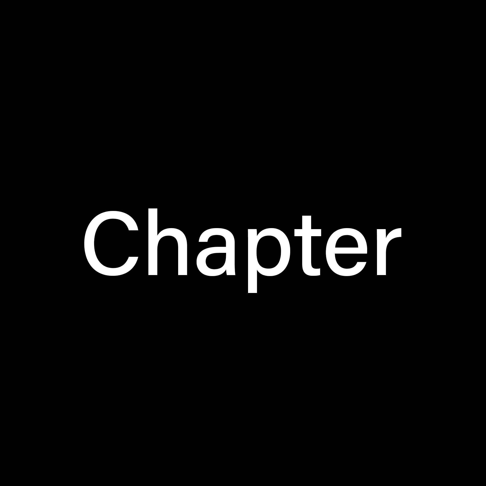 Chapter logo: "Chapter" in white text on black background